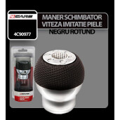 Maner schimbator viteza imitatie piele negru rotund 4Cars