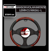 Manson volan imitatie lemn si masaj 4Cars - L - Ø 39/41cm