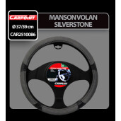 Husa volan Silverstone Carpoint - M - Ø 37/39cm - Gri/Negru