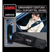 Ornament centura siguranta cu suport telefon 2 in 1