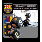 Ornament interior zaruri FC Barcelona 7x7cm - Negru