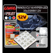 Panou cu 16 Hyper-Led 35x35mm - 12V - Rosu