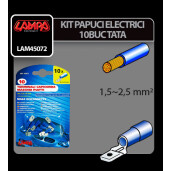 Papuci electrici 10buc, tata - 6,3x0,8mm - Albastru