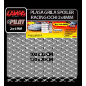 Plasa grila spoiler Racing Argintiu - Small 2x4mm 100x33cm
