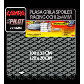 Plasa grila spoiler Racing Negru - Small 2x4mm - 120x20cm