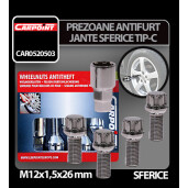 Prezoane antifurt jante sferice M12x1,5mm 4buc - Tip C