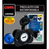 Priza auto incorporabila USB - 12/24V 2100mA - Lampa