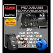 Priza dubla USB incorporabila 12/24V camion - Daf