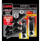 Suport 2 instrumente stalp SX2 (52mm) - Negru - Stanga