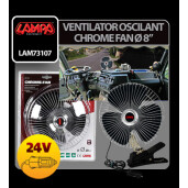 Ventilator oscilant Chrome - Fan Ø 8” din metal 24V